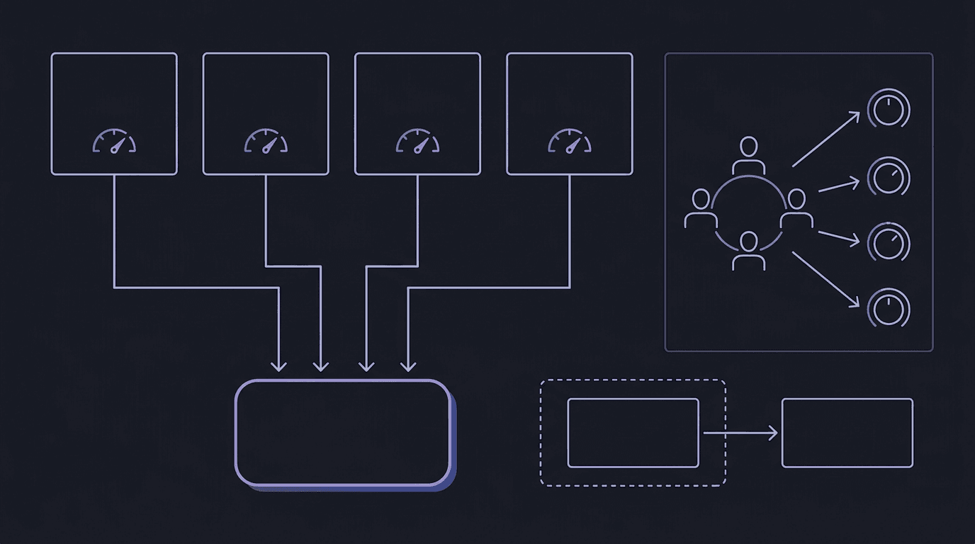 A diagram showing GHO's facilitator architecture, top row labeled with four facilitator boxes, Aave v3 Ethereum Pool, FlashMinter, GHO Stability Module with USDC and USDT arrows, and Chainlink CCIP Bridge with Arbitrum and Base arrows, each box labeled bucketCapacity and a downward arrow into a single GhoToken contract, with a side panel labeled GHO Stewards adjusting the bucket capacity values, and a separate box below labeled UPD showing a single StabilizerNFT contract as the only minter with no side panel