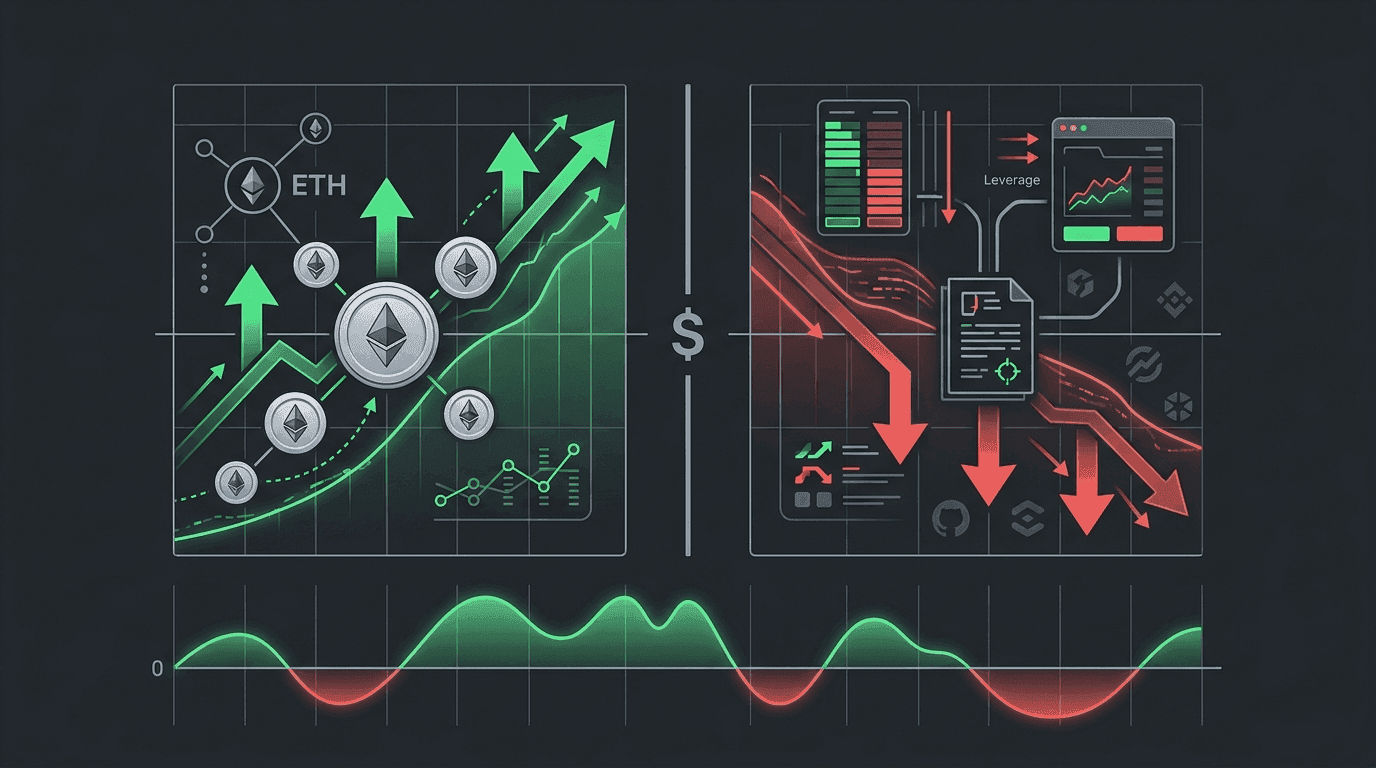 Delta-neutral hedging model: long spot ETH balanced against short perpetual futures to maintain dollar stability