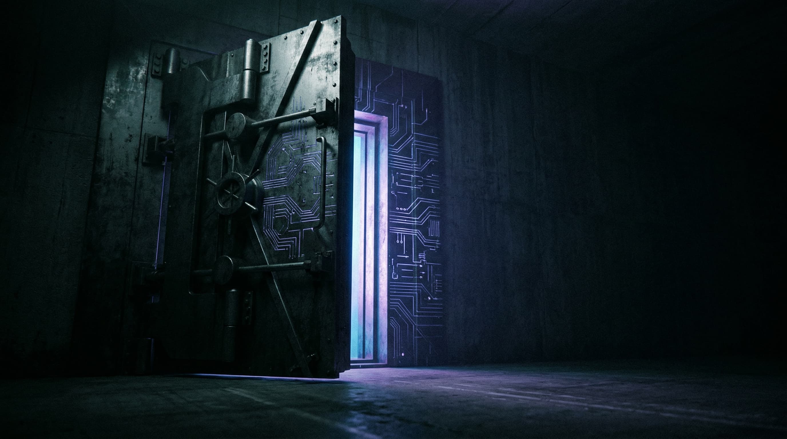 Two digital vaults representing different privacy architectures