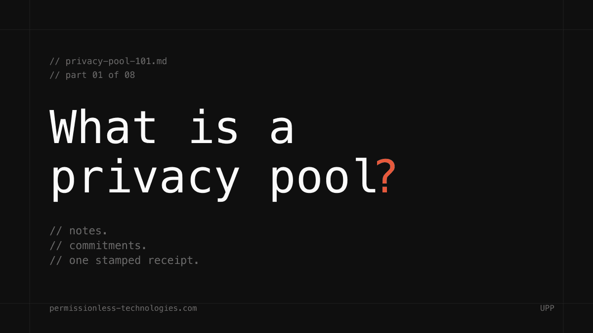 What is a privacy pool?